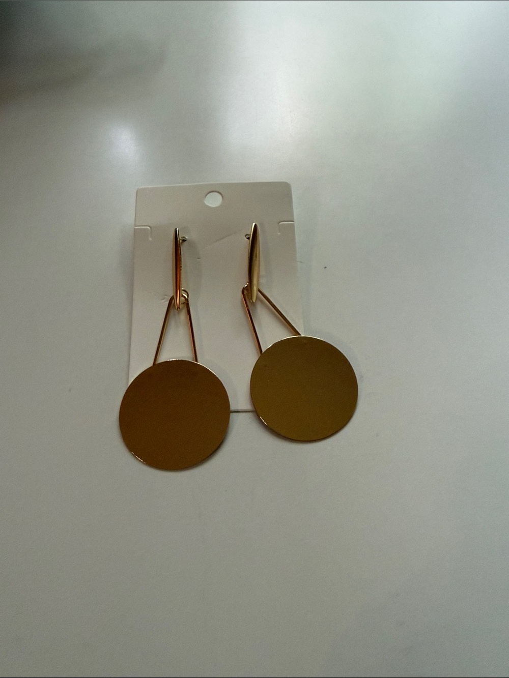 Gold Disc Drop Earrings - Women Jewelry